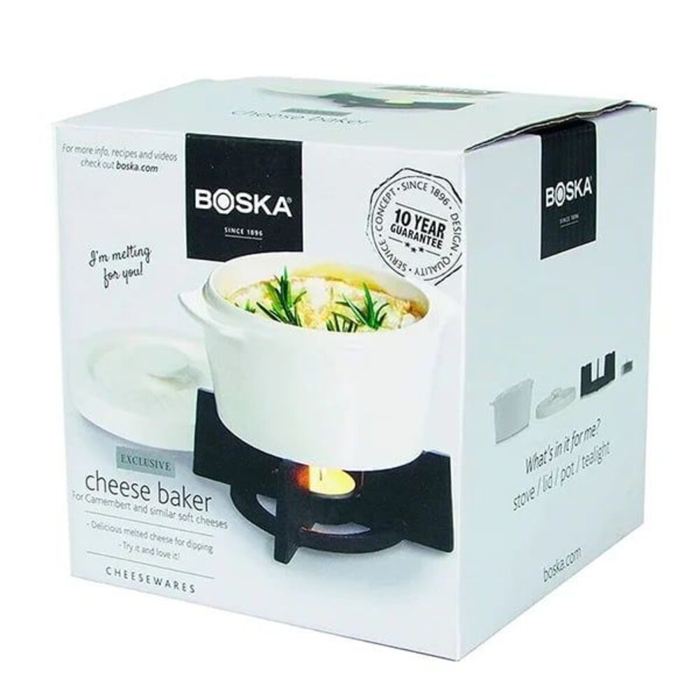 BOSKA Porcelain Baking Dish Melting Serving Cheese Baker With LId 16.9 fl oz